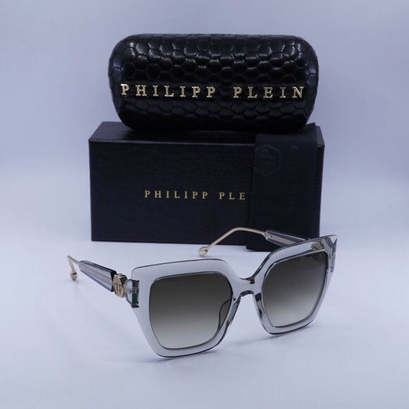 Final Price! Philipp Plein SPP064S 03GU Grey/Green Sunglasses